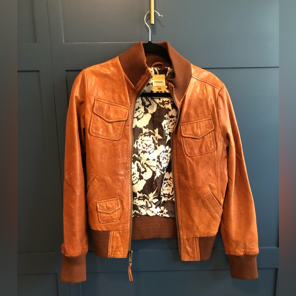 Fossil Womens Small Leather Jacket